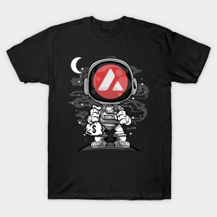 Astronaut Avalanche AVAX Coin To The Moon Crypto Token Cryptocurrency Wallet Birthday Gift For Men Women Kids T-Shirt